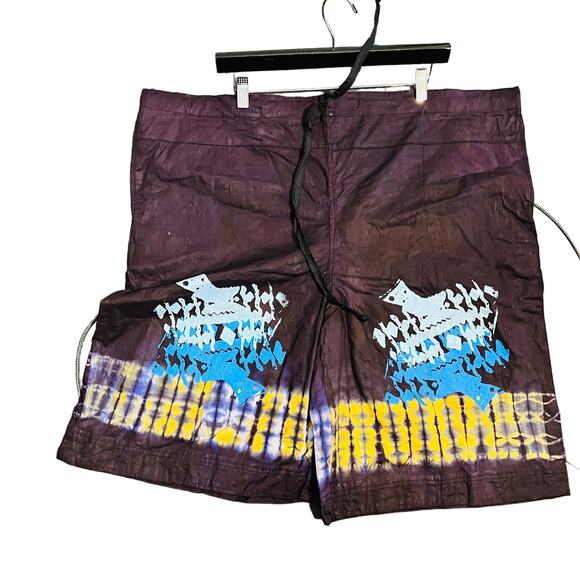 Handmade Shorts Top Tie Dye Set Short Sleeve Purple Casual Lightweight - Picture 5 of 5